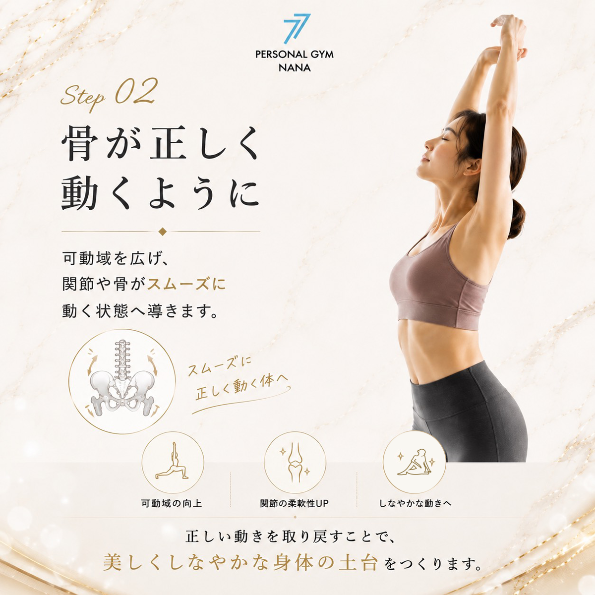 骨が正しく動くように