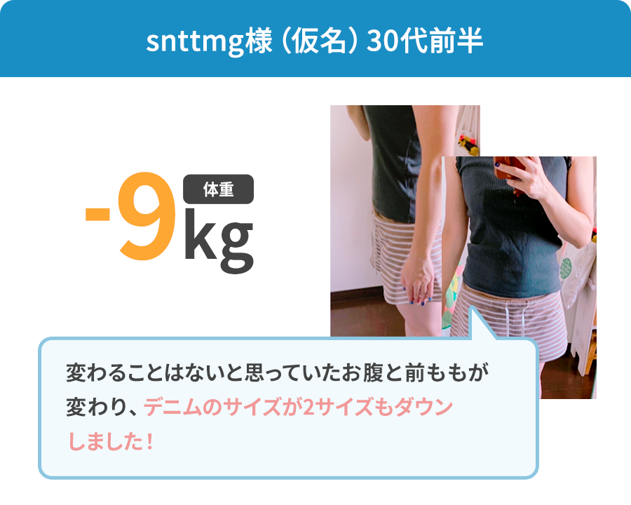 snttmg様（仮名）30代前半 体重-9kg