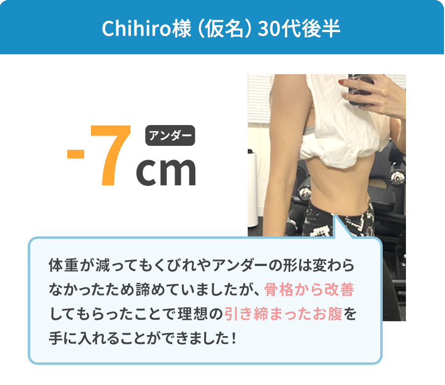 Chihiro様（仮名）30代後半 アンダー-7cm